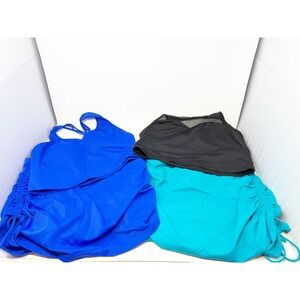 KIAVA Lot of 4 Sweetheart Tankini Braided Crop Top Cinched Swim Skort Large